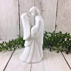 Vintage Wedding Cake Topper Bride Groom 1970s White Porcelain Couple Anniversary